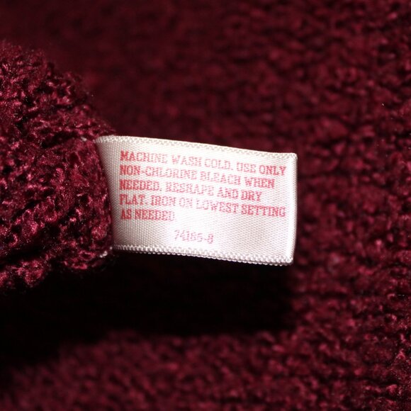 Arizona Jean burgundy long-sleeved textured knit crewneck sweater 1X Junior Plus - Picture 7 of 7